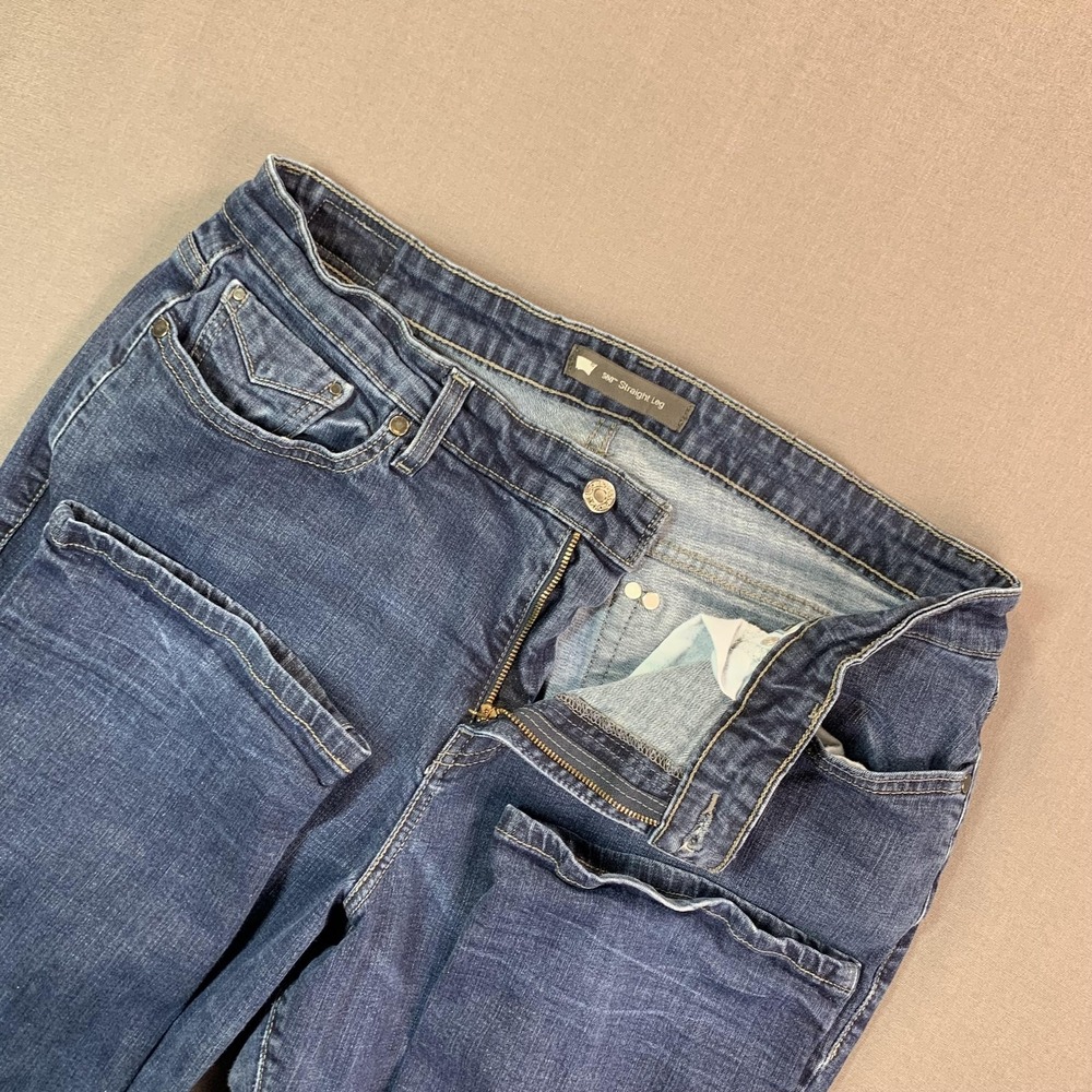 Levi's 580 Straight Leg Jeans Womens Plus 18W Blue Mid Rise‎ Stretch Denim 36x31